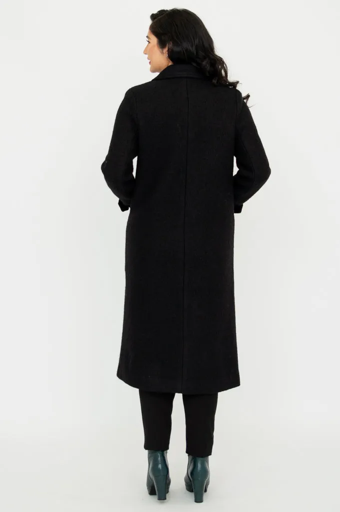 Edna Coat, Black, Boiled Wool