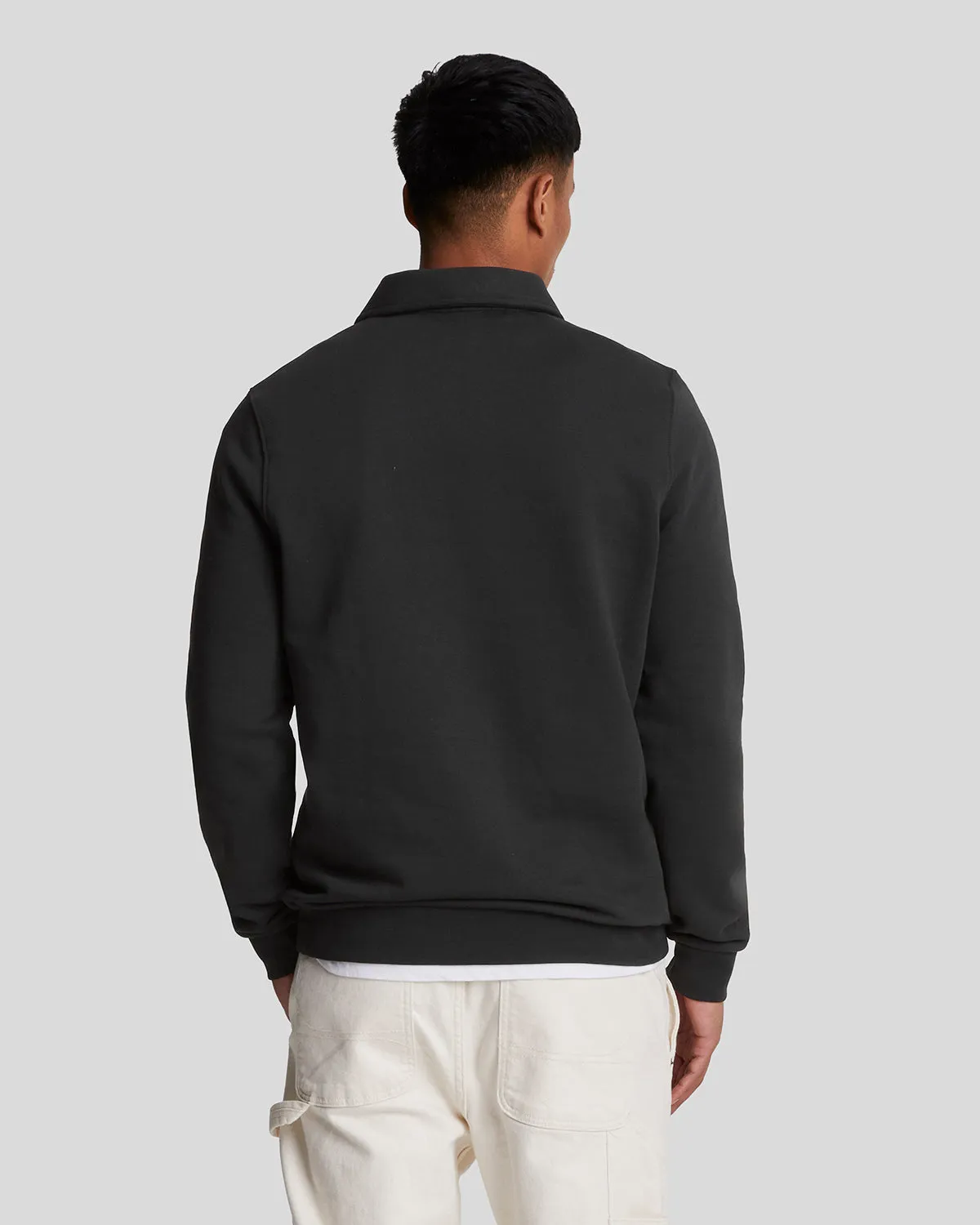 Embroidered Collared 1/4 Zip Jumper