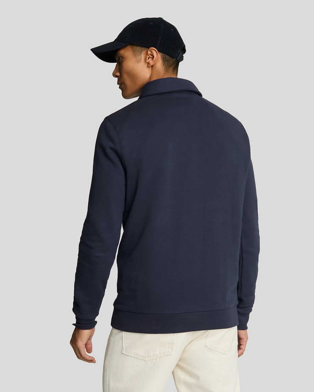 Embroidered Collared 1/4 Zip Jumper