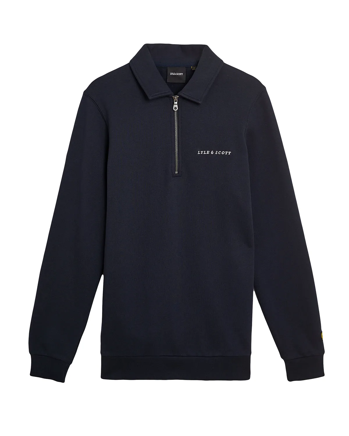 Embroidered Collared 1/4 Zip Jumper