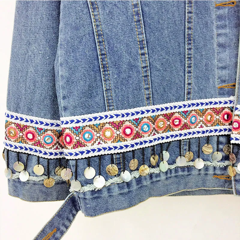 Embroidered Loose Denim Jacket