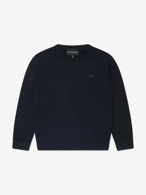 Emporio Armani Boys Logo Jumper in Navy