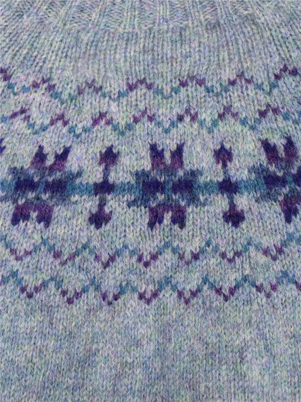 Fairisle 40s Style Pure Scottish Wool Jumper in Sea Pearl