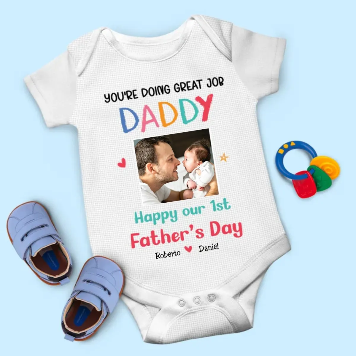 Father's Day - You're Doing A Great Job Daddy - Personalized Baby Bodysuit (LH)