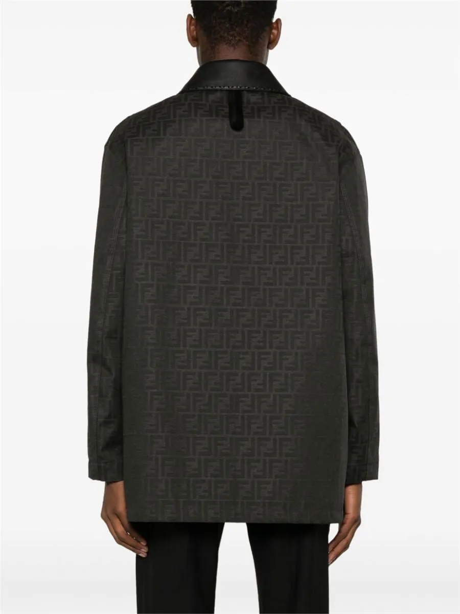 FF-JACQUARD WAXED COAT