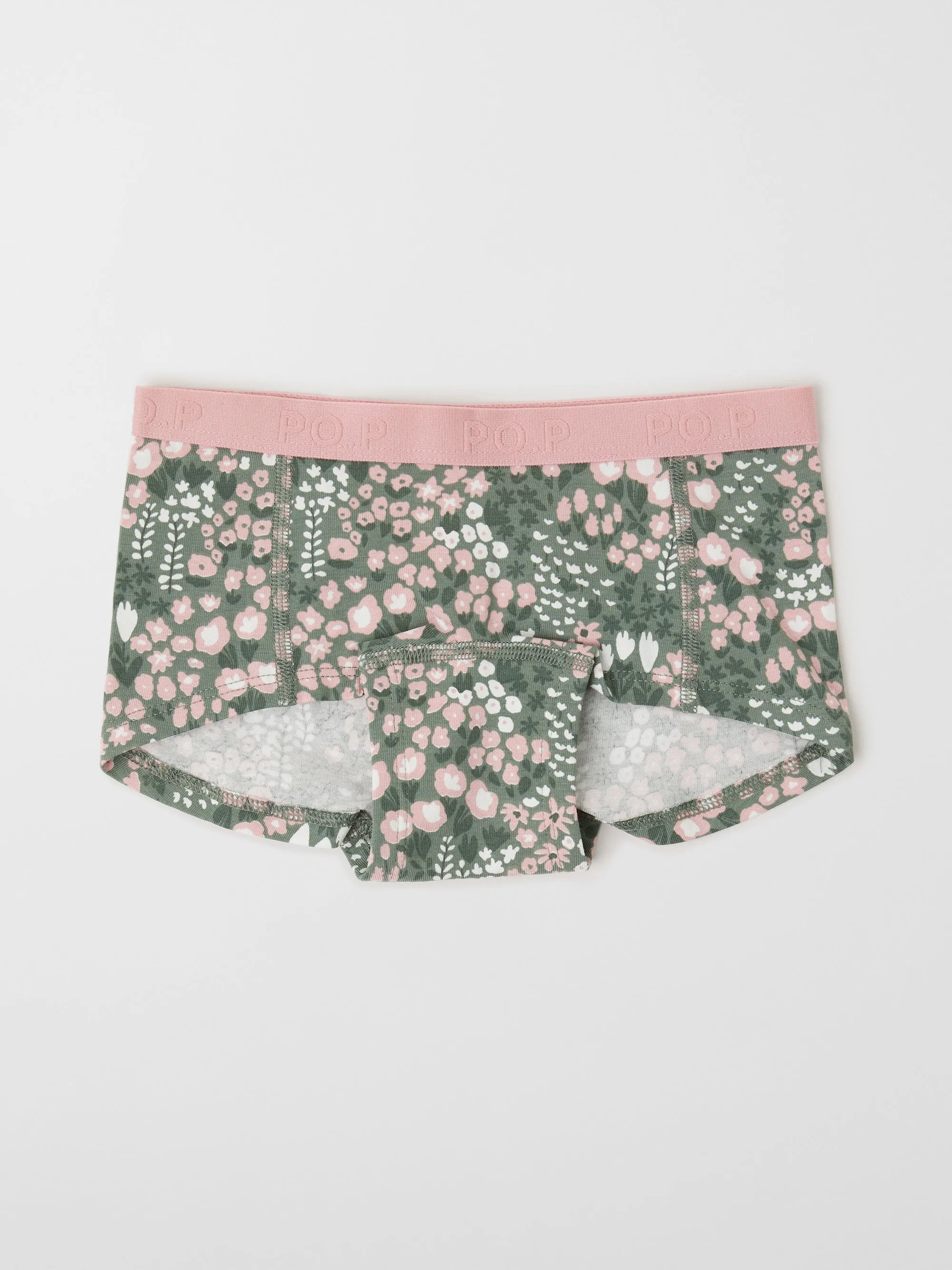 Flower Print Girls Boxer Briefs