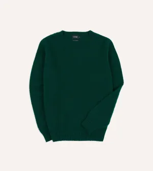 Forest Green Brushed Shetland Crew Neck Jumper