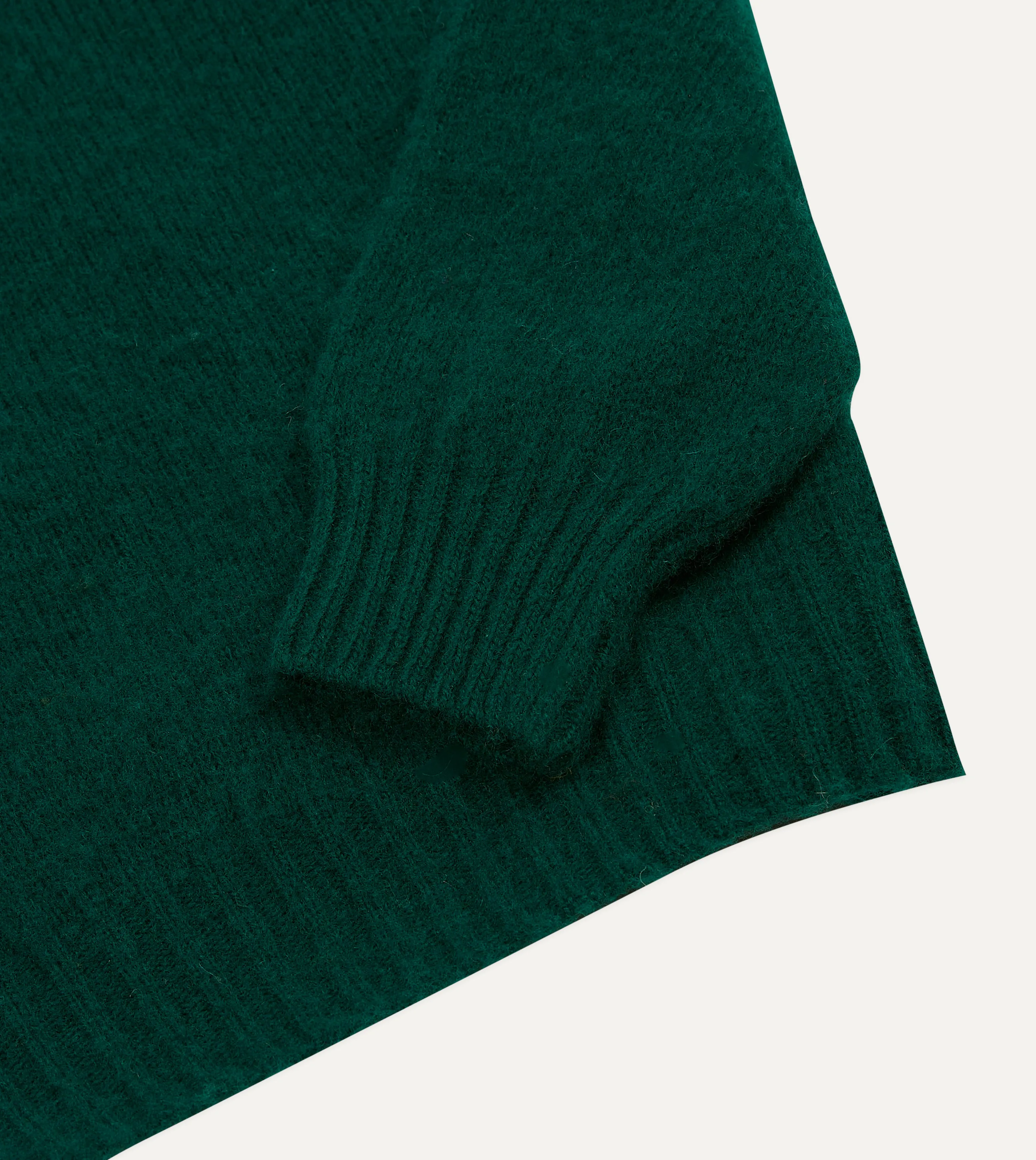 Forest Green Brushed Shetland Crew Neck Jumper