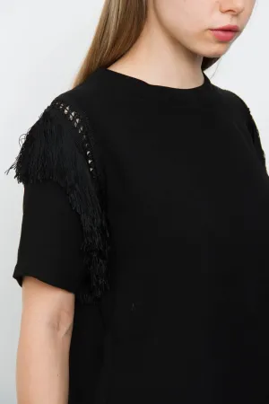 FRINGE KNIT BLOUSE