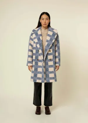 FRNCH Santi Blue Cream Teddy Bear Coat