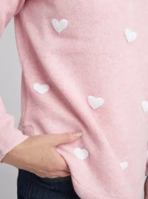 GC Pale pink hearts jumper