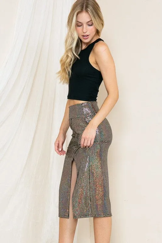 High Waist Sequin Skirt *Online Only*