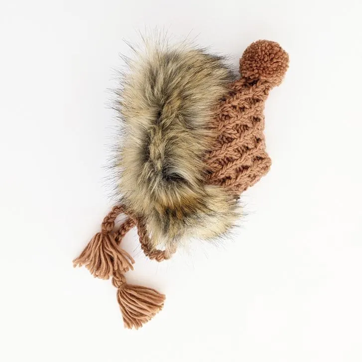 Huggalugs Pecan Fur Bonnet