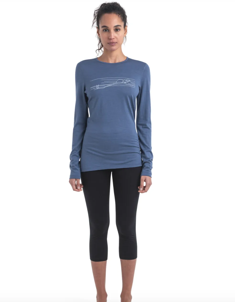 Icebreaker Wmns 200 Oasis LS Crewe Ski Stripe