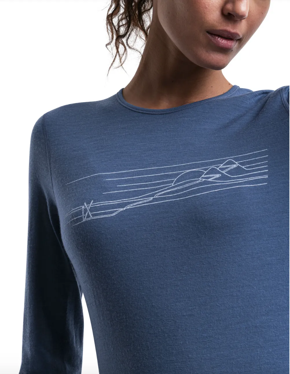 Icebreaker Wmns 200 Oasis LS Crewe Ski Stripe