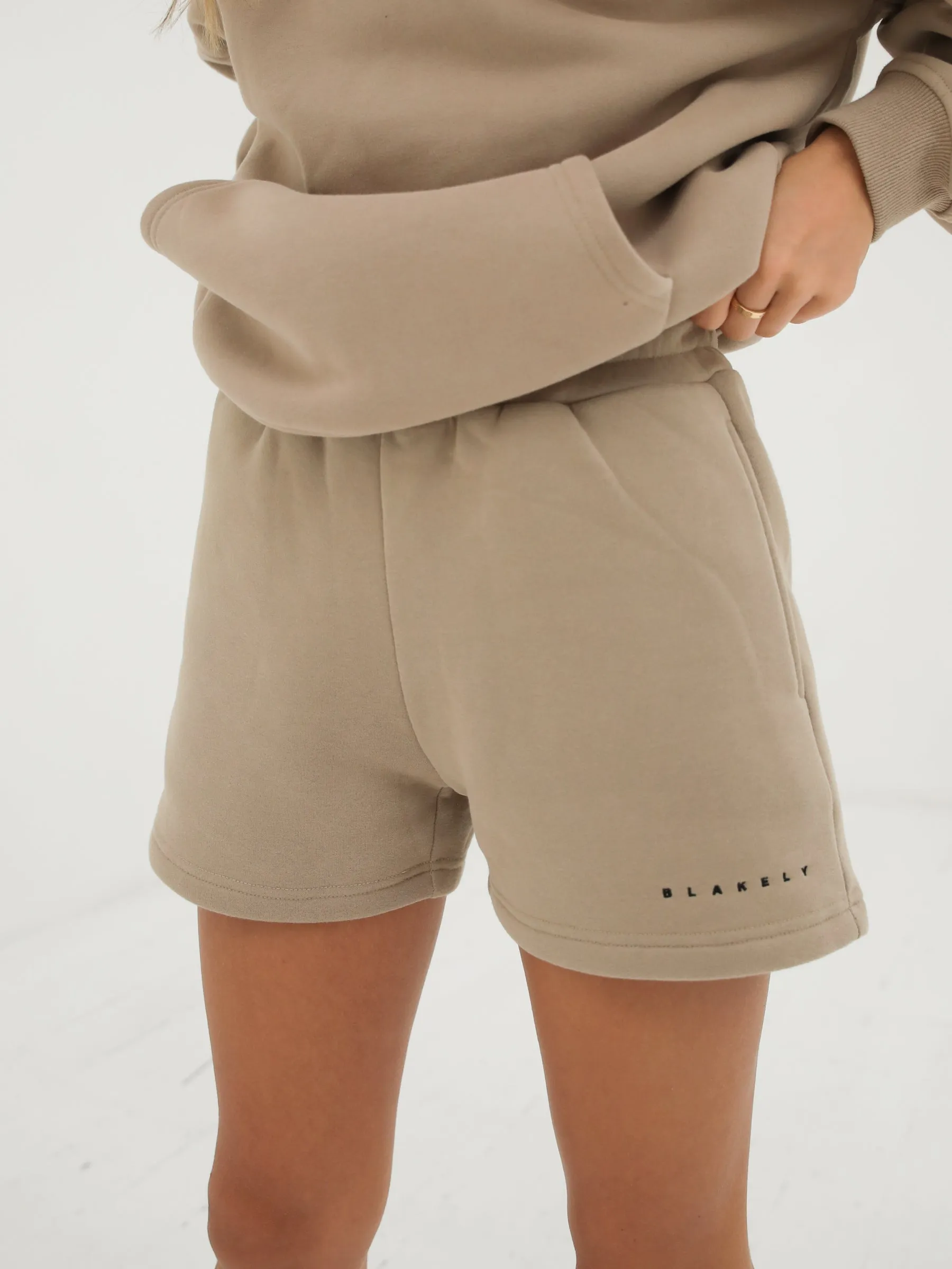 Isabel Jogger Shorts - Tan