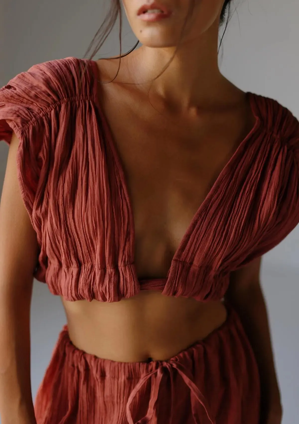 ISLA CROP TOP - BAKED CLAY