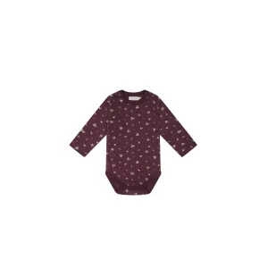 Jamie Kay Organic Cotton Long Sleeve Bodysuit Irina Fig