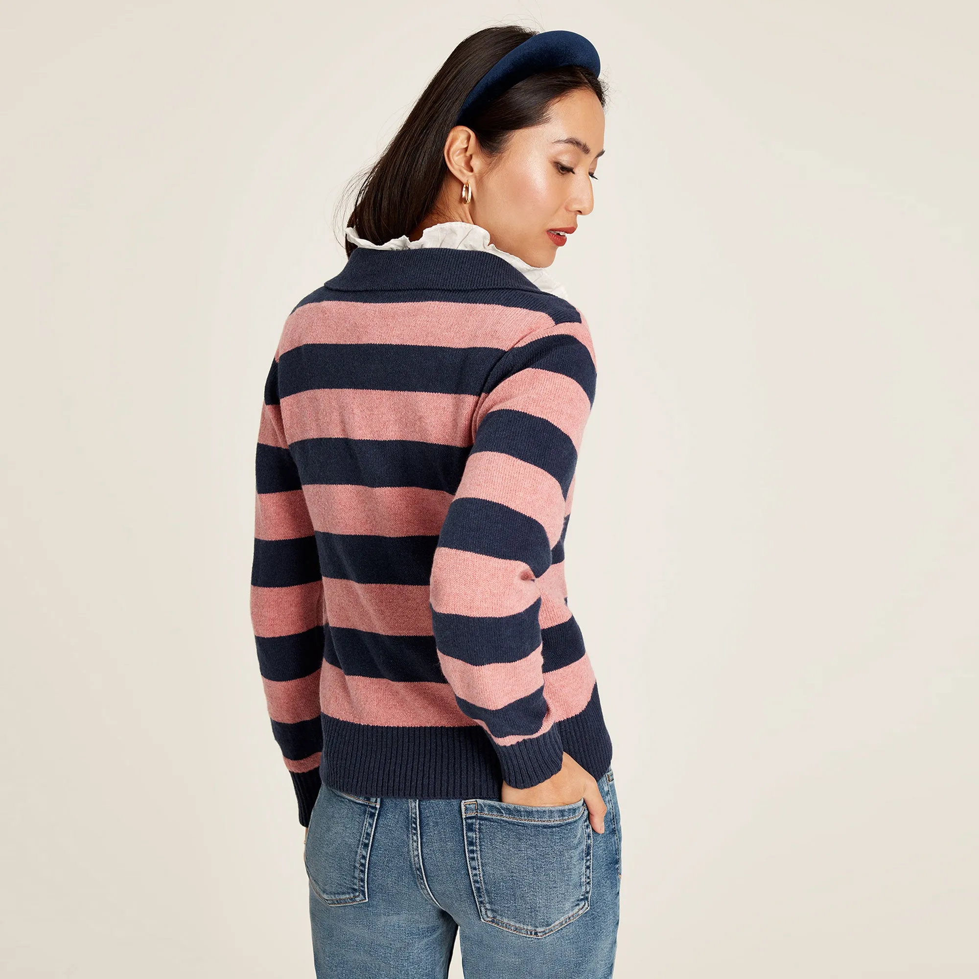 Joules Ladies Maddie Striped V Neck Jumper