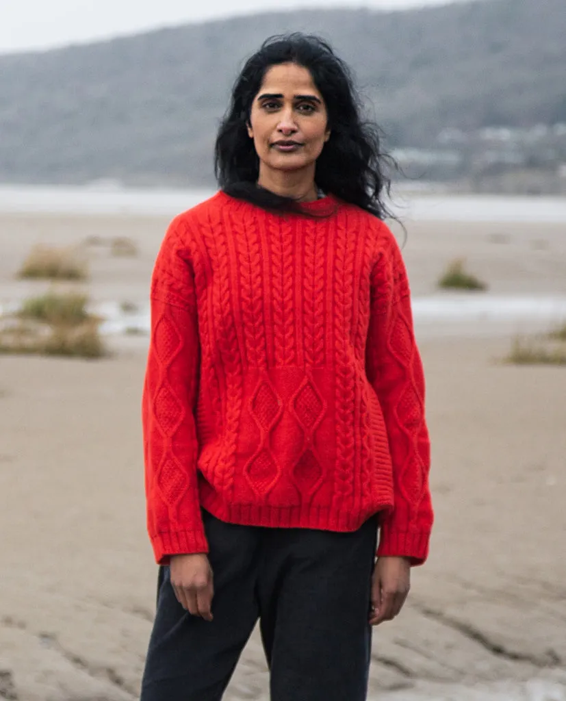 Kirstin Lambs Wool Jumper In Poppy