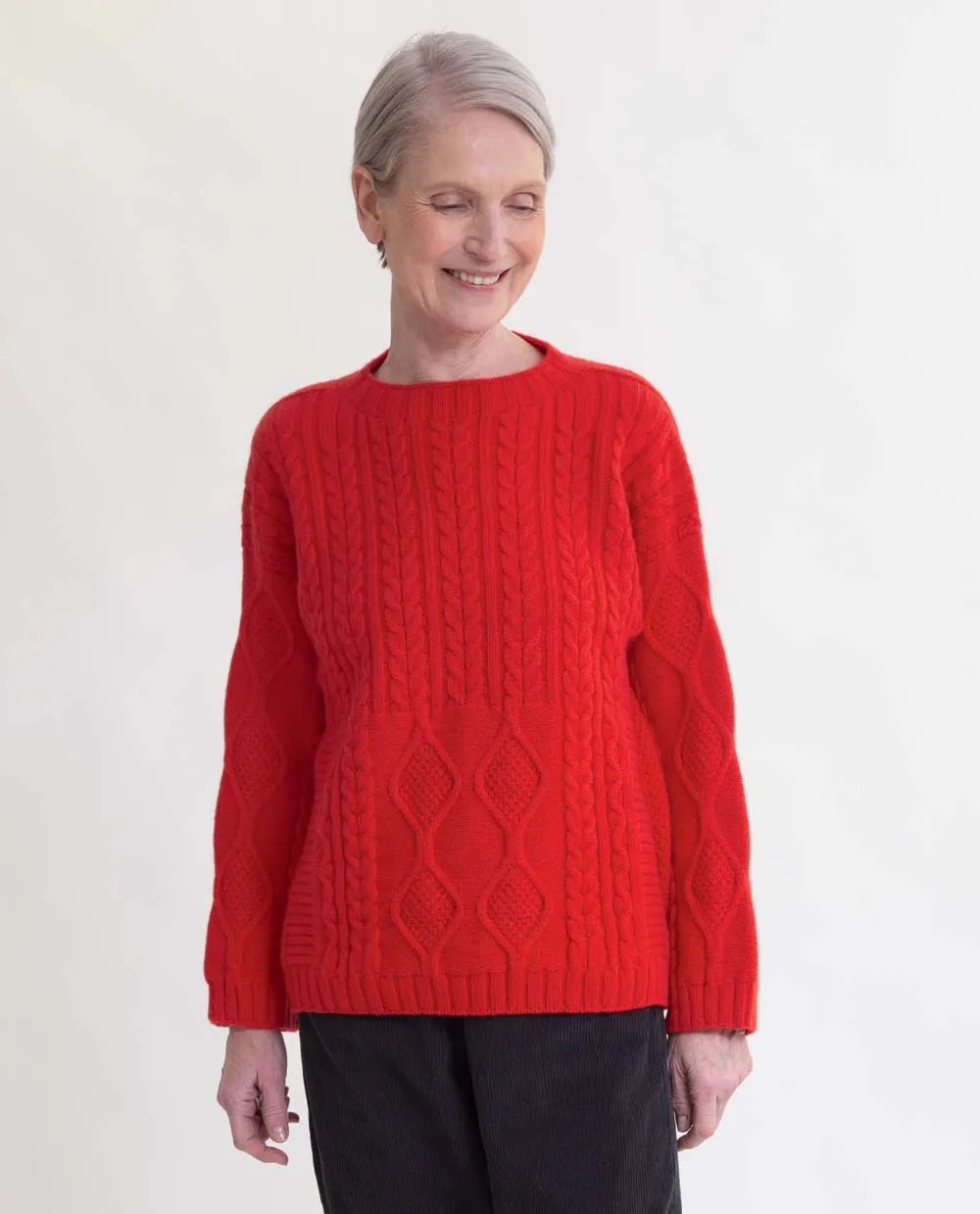 Kirstin Lambs Wool Jumper In Poppy