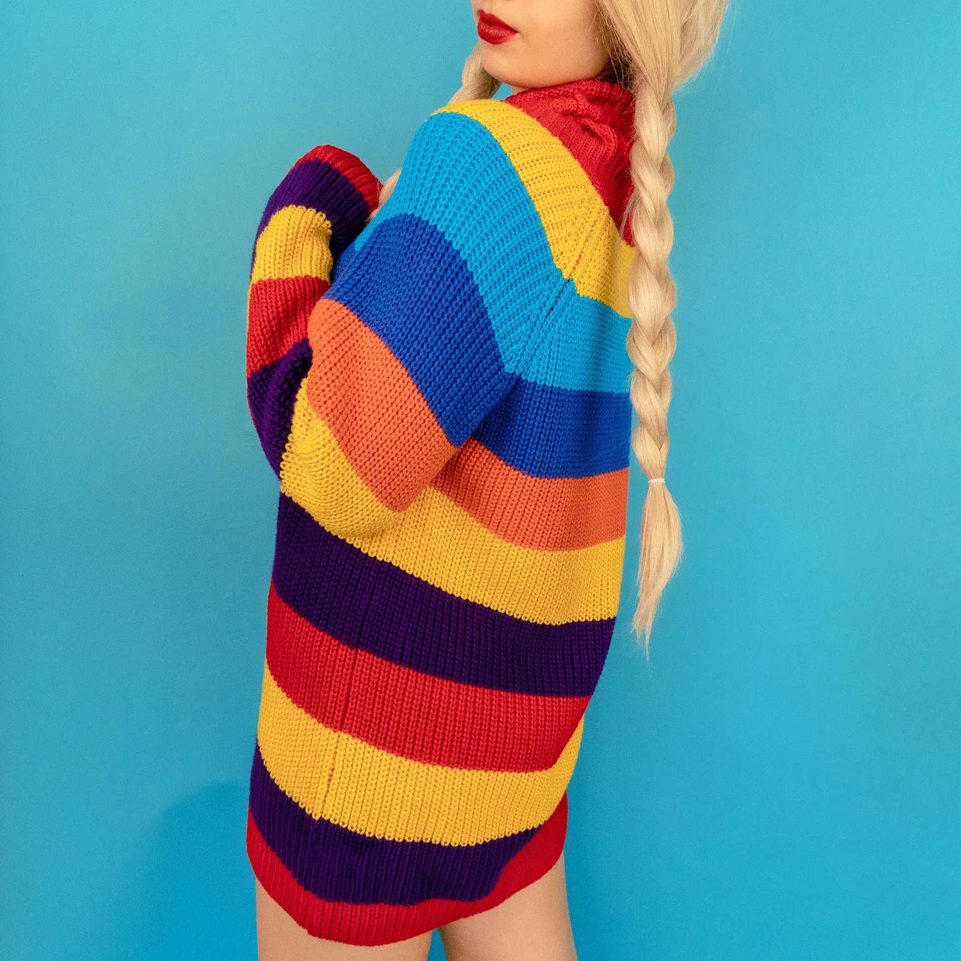 Knit Sweater Dress Rainbow