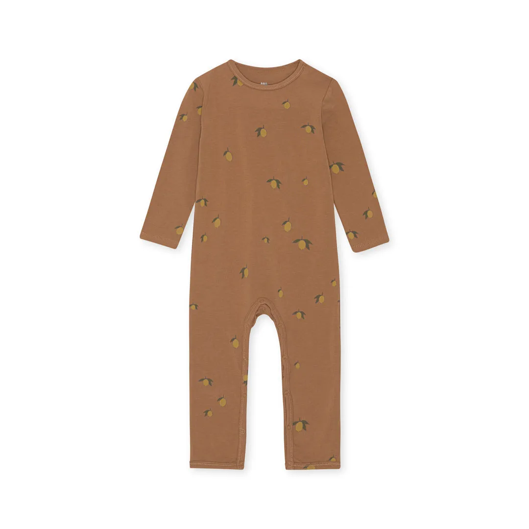 Konges Sløjd Basic Onesie Overlag Playsuit | Lemon /brown