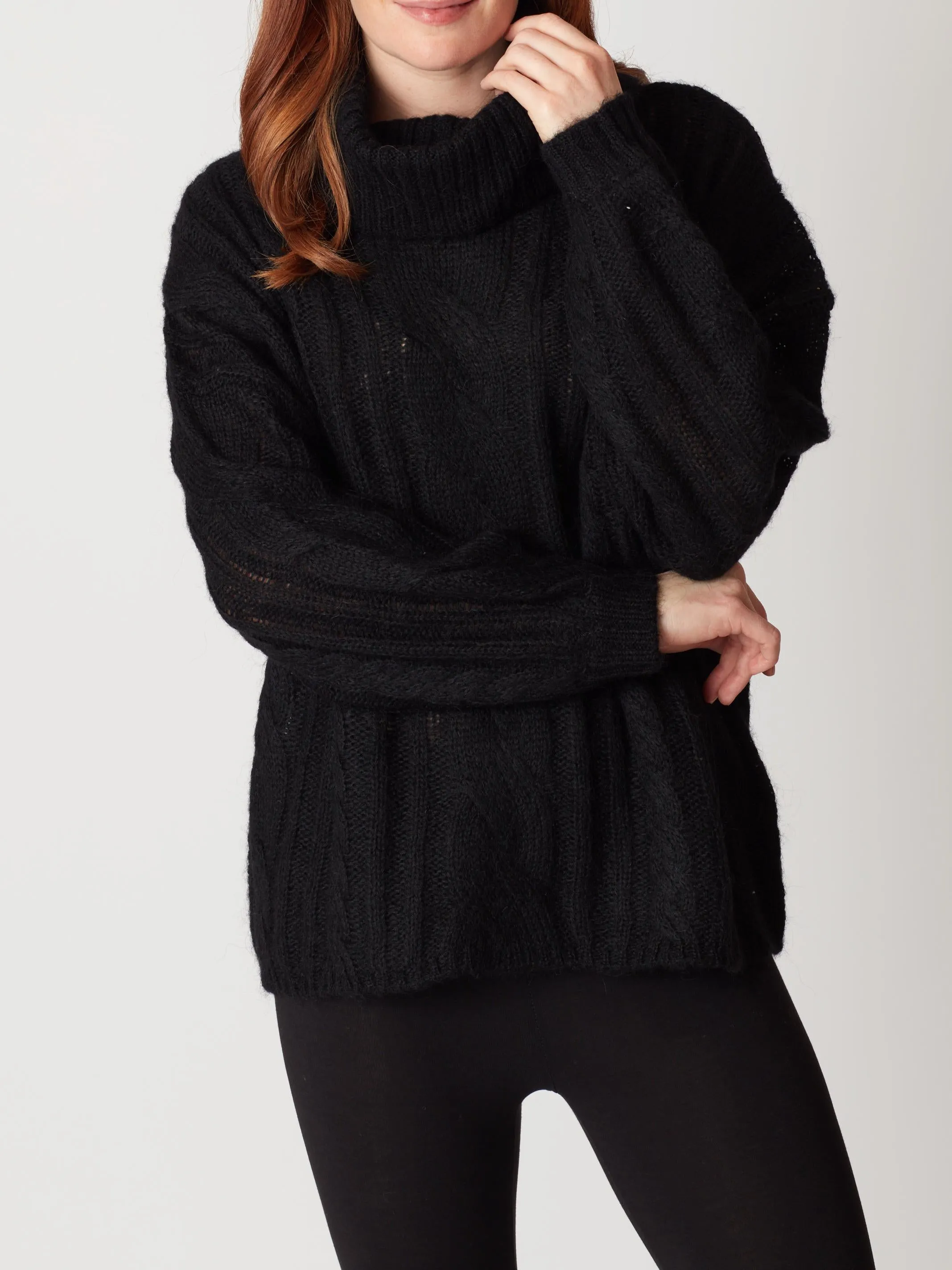 Lailia Roll Neck Cable Knit Jumper