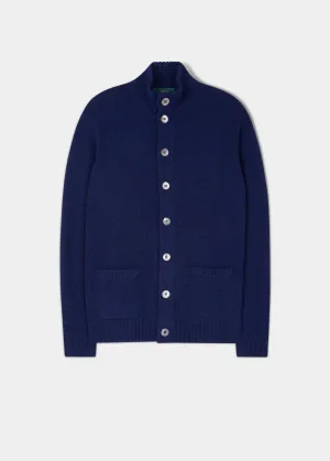 Landford Men's Lambswool Buttoned Jumper In Indigo - Regular Fit