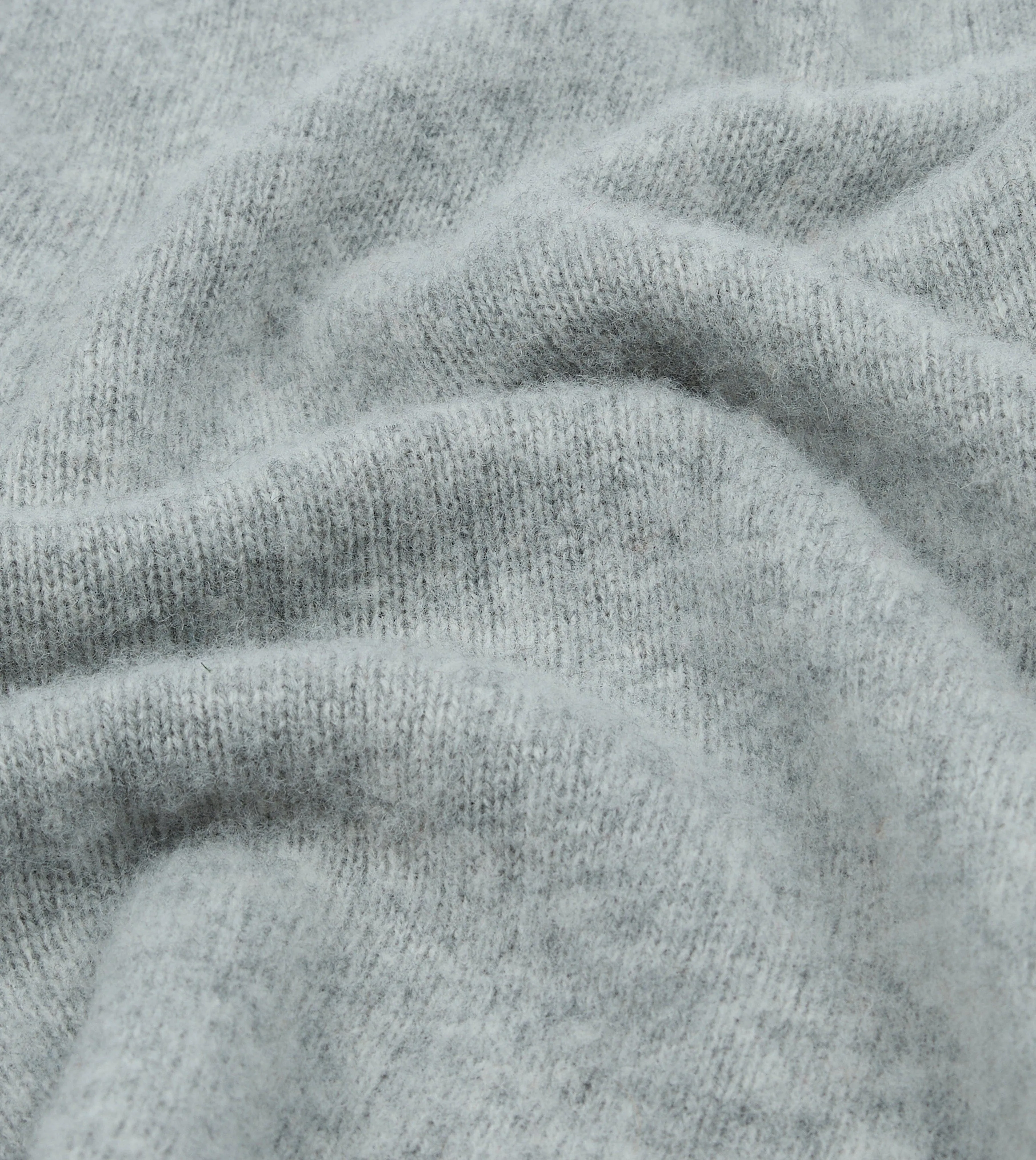 Light Grey Brushed Shetland Crew Neck Jumper