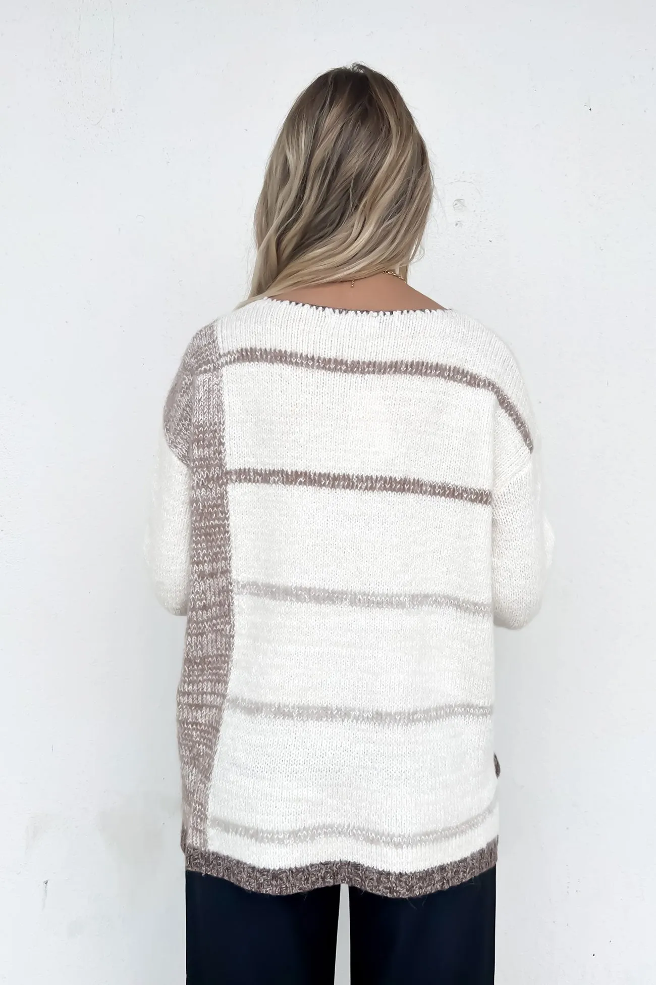 Lina Knit Jumper White Brown