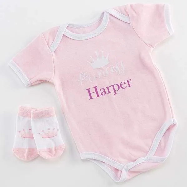 Little Princess Bodysuit and Socks (Personalization Available)