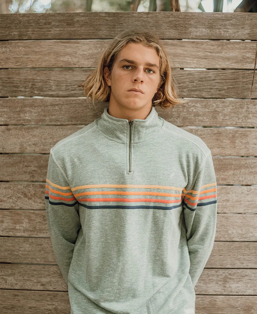 Long Island 1/4 Zip Rag Top | Surf Green Marle