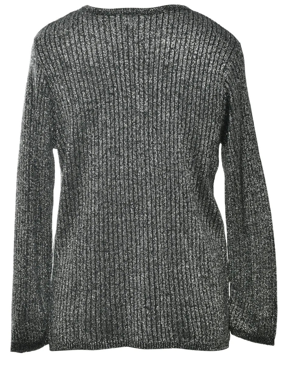 Lurex Thread Pattern Jumper - S