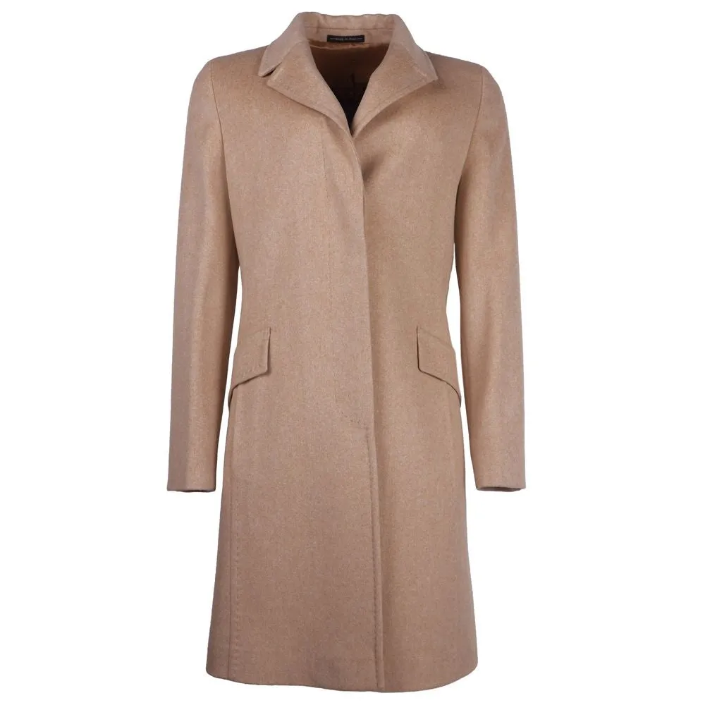 Made in Italy Elegant Beige Woolen Women's Coat