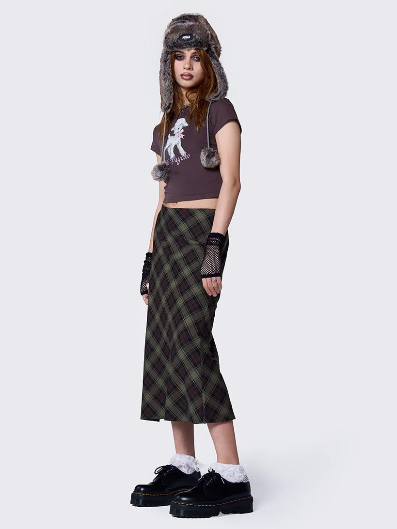 Mari Plaid Midi Skirt