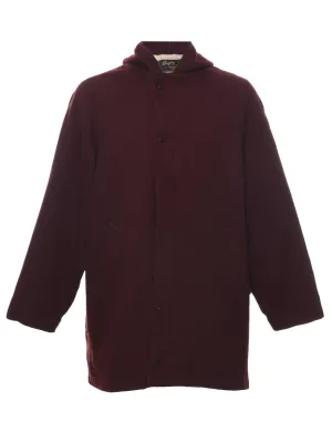 Maroon Wool Coat - M