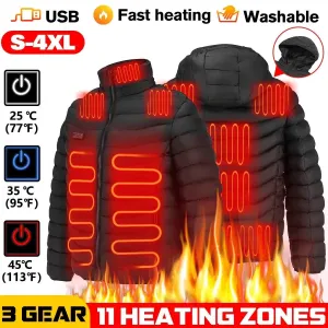 Men Winter Warm USB Heating Jackets Smart