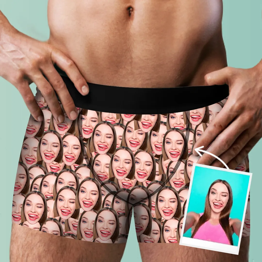 Men's Custom Face Gift-Mash Boxer Shorts Gifts For Him XS/S/M/L/XL/XXL/XXXL Size&Multiple Colour Available