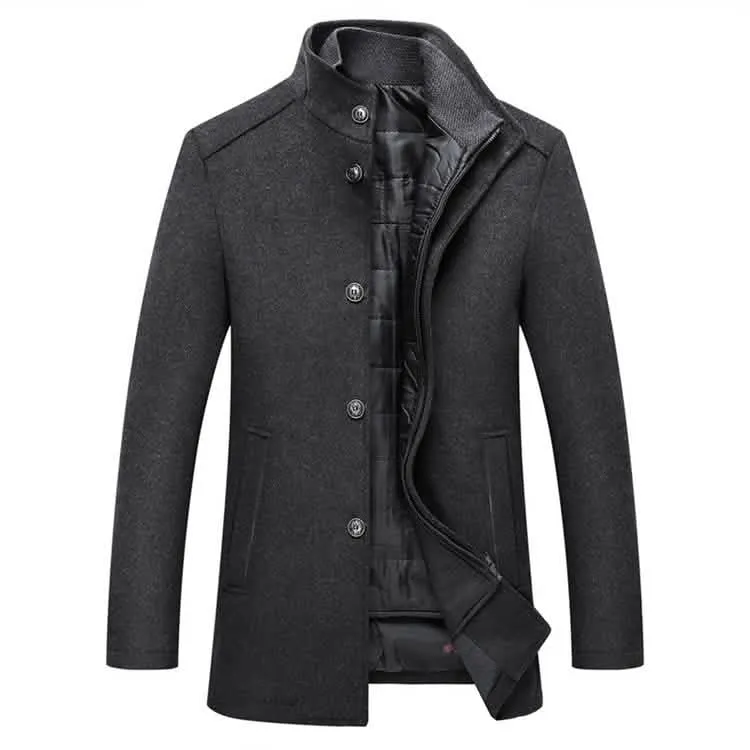 Men's Elegant Slim Fit Wool Coat for Winter - Cozy and Stylish Outerwear