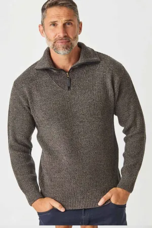 Men's pineapple stitch half zip jumper