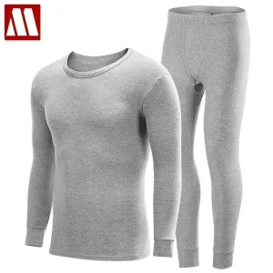 Men's Plus Size Thermal Pants Set Warm Sleepwear Pants