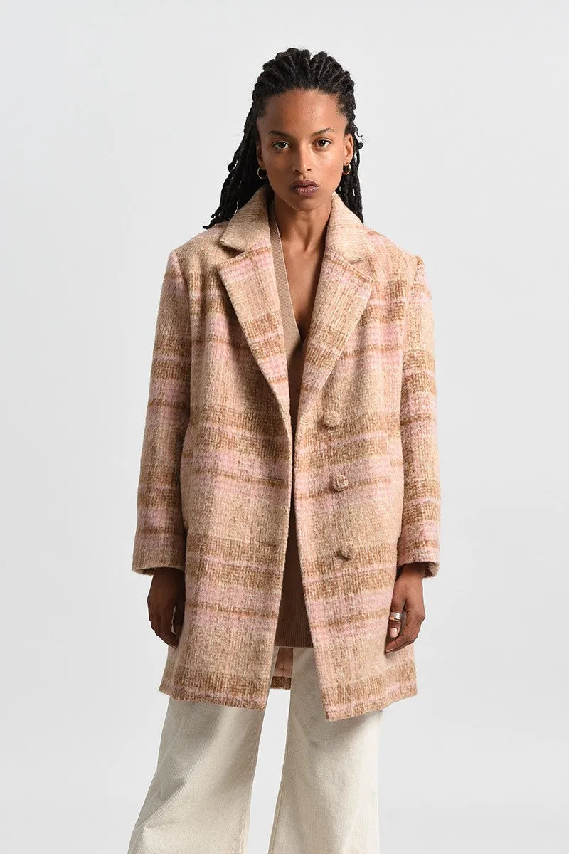 Mid-Length Plaid Overcoat