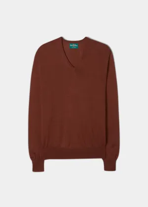 Millbreck Men's Merino Wool Jumper in Rusty - Regular Fit