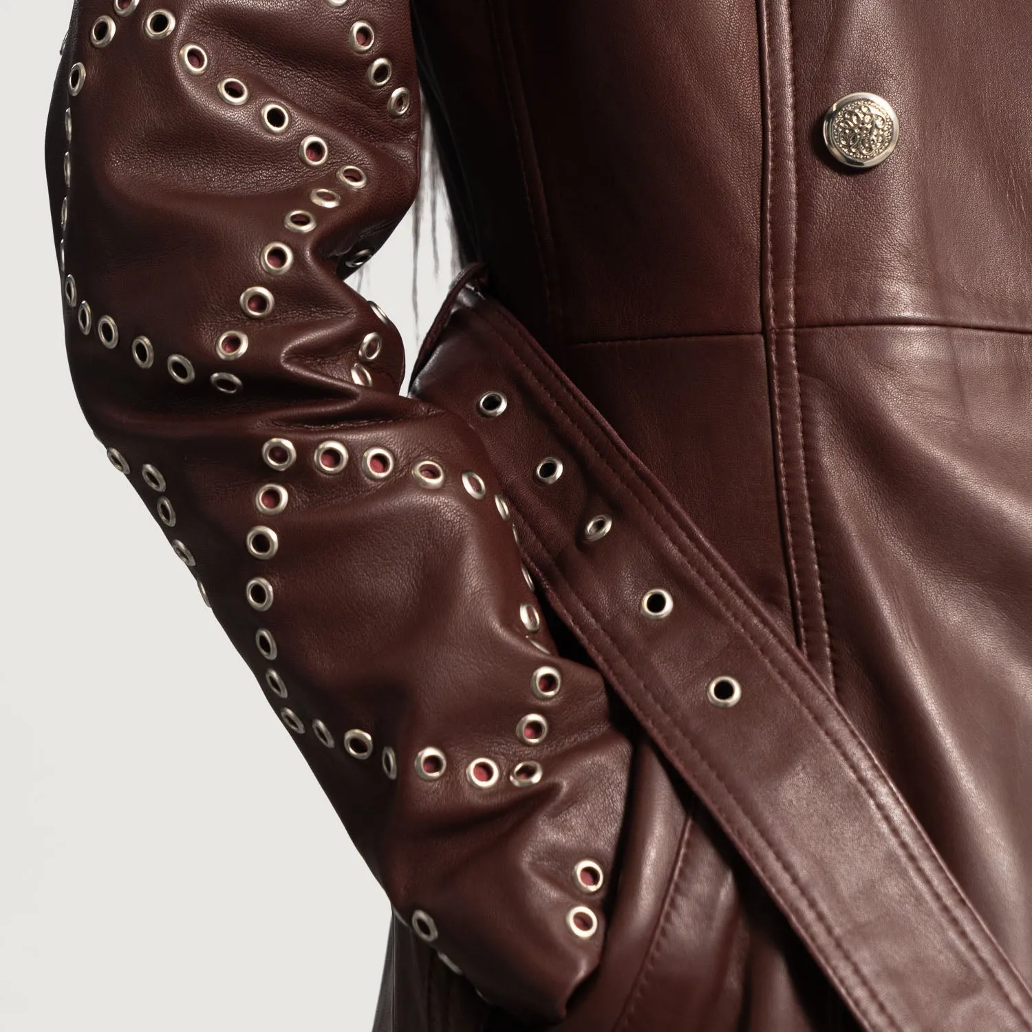 Missoni Maroon Leather Trench Coat