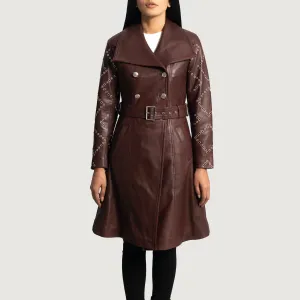 Missoni Maroon Leather Trench Coat