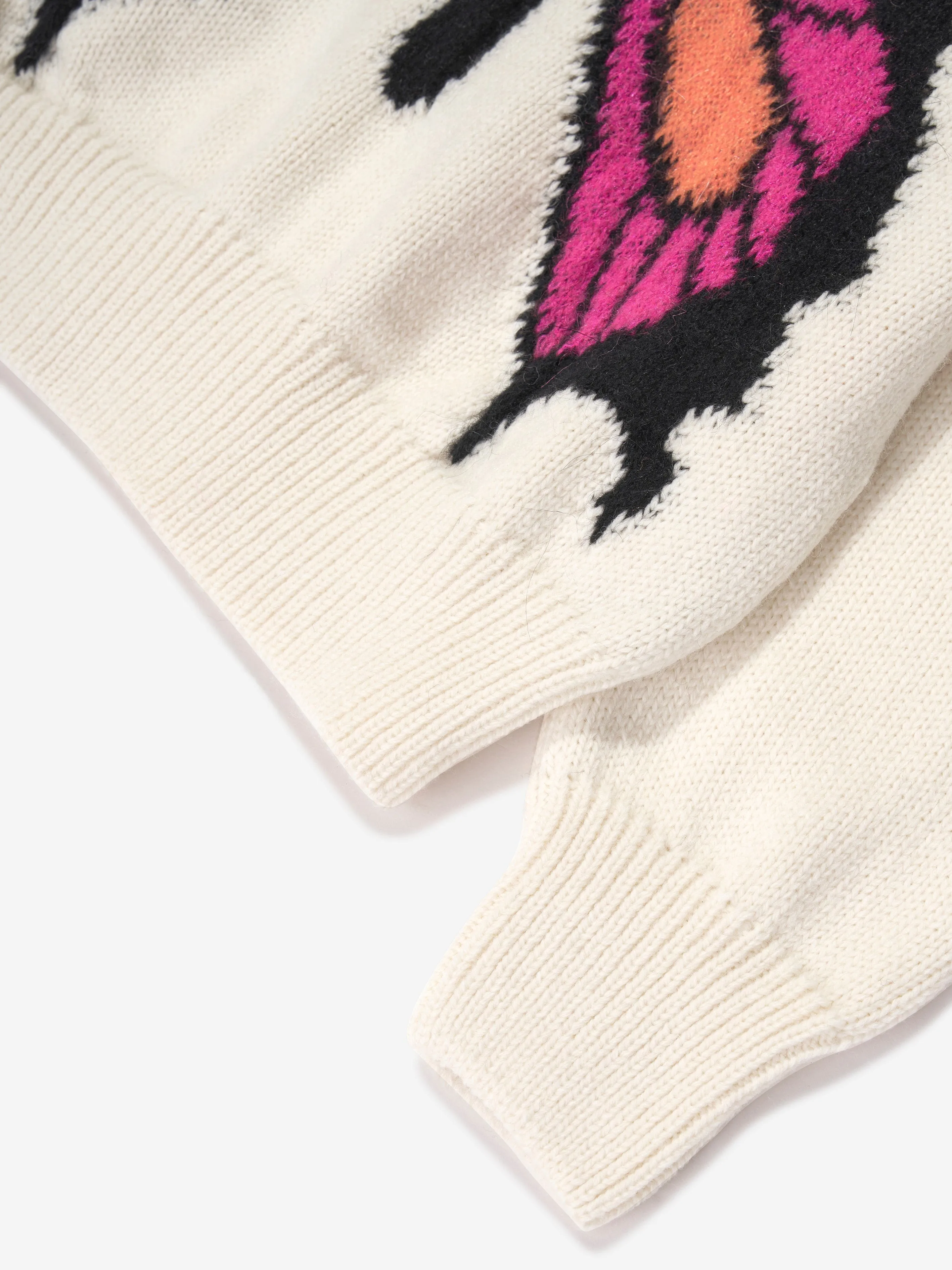 MSGM Girls Butterfly Jumper in Ivory