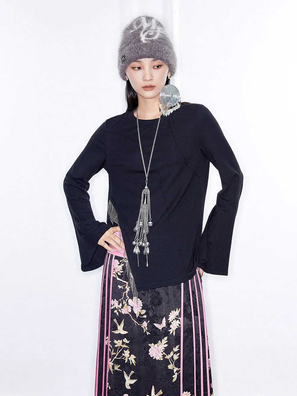 MUKZIN Linglong“Dot Ink”High-Stretch Brushed Knit Base Layer Top