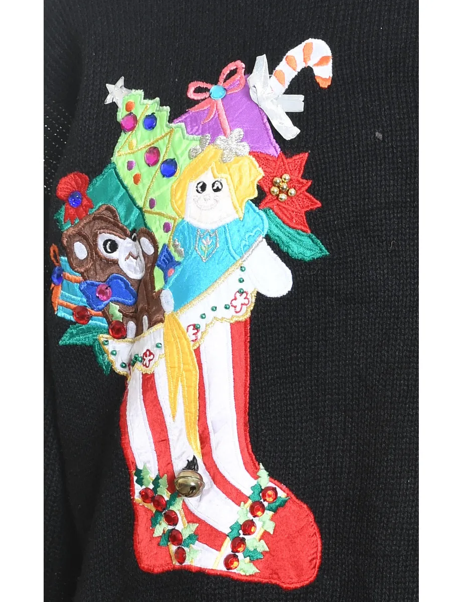 Multi-Colour Knit Christmas Jumper - L