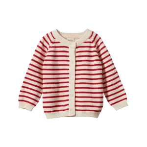 NATURE BABY PIPER CARDIGAN RED SAILOR STRIPE